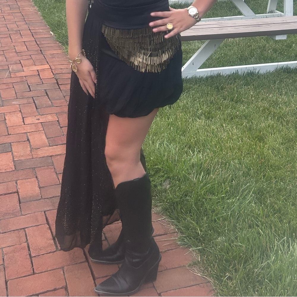 Black and gold beaded skirt